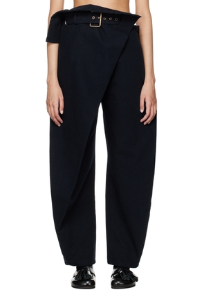 JW Anderson Navy Fold Over Denim Trousers