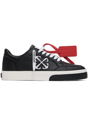 Off-White Black & White Leather Vulcanized Sneakers