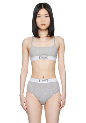 Versace Underwear Gray Scoop Neck Bra