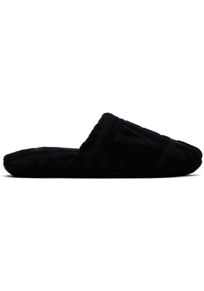 Versace Underwear Black Allover Towel Slippers