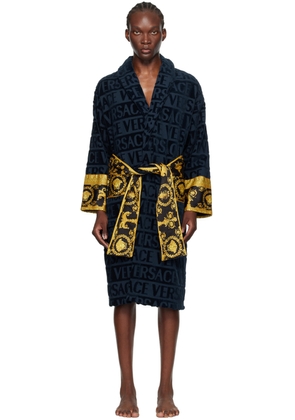 Versace Underwear Navy 'I Heart Baroque' Robe