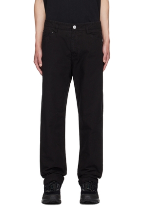 Stone Island Black Straight-Leg Trousers