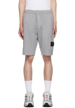 Stone Island Gray Drawstring Shorts