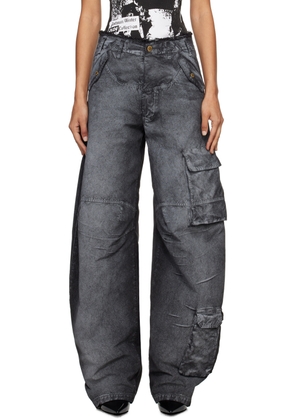 DARKPARK Black Rosalind Barrel Leg Cargo Pants