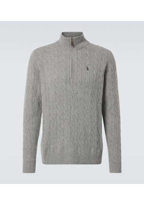 Polo Ralph Lauren Cable-knit wool and cashmere half-zip sweater