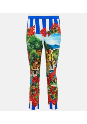 Dolce&Gabbana Portofino printed silk-blend pants