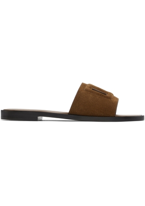 Dolce & Gabbana Brown Bianca DG Millennials Logo Sandals