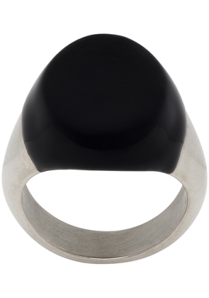 MM6 Maison Margiela Black & Silver Brass Ring