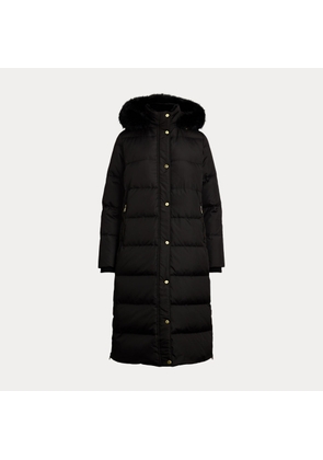 Faux-Fur-Trim Hooded Down Coat