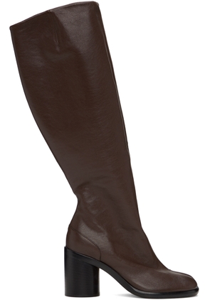 Maison Margiela Brown Tabi Knee-High Tall Boots