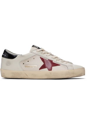 Golden Goose Off-White & Burgundy Super-Star Double Quarter Sneakers