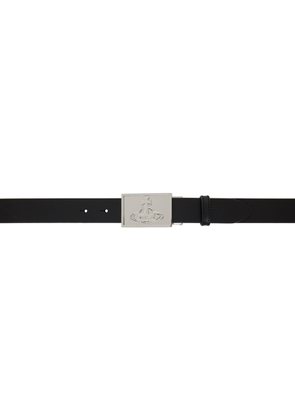 Vivienne Westwood Black Line Orb Square Buckle Belt