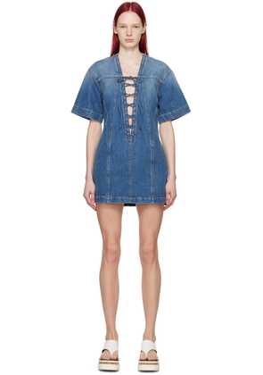 Stella McCartney Blue Lace-Up Denim Minidress