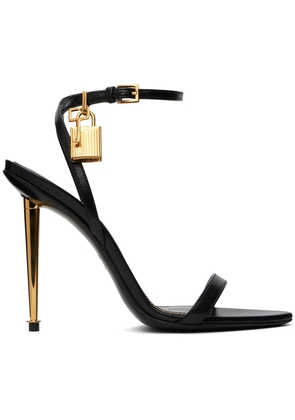 TOM FORD Black Padlock Pointy Naked Heeled Sandals