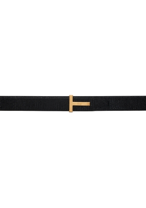 TOM FORD Black Printed Lizard T Reversible Belt