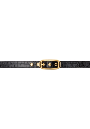 TOM FORD Brown Printed Croc Stadium Buckle Belt