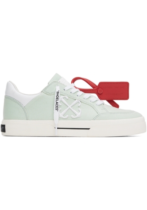 Off-White Green & White Canvas Vulcanized Sneakers