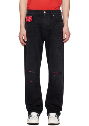 AMIRI Black Bandana Repair Jeans