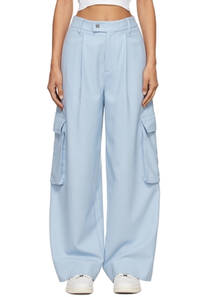 AMIRI Blue Wide Leg Pleated Trousers