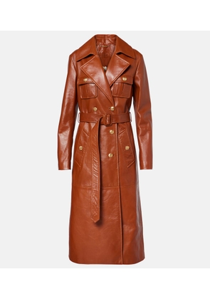 Chloé Double-breasted belted leather coat