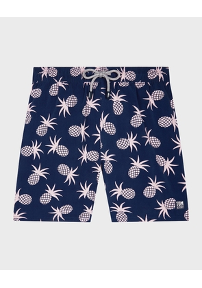 Men's Pineapple-Print Swim Trunks