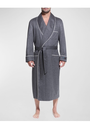 Men's Cashmere Braid-Trim Shawl Robe