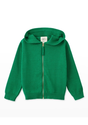 Kid's Hooded Cotton Cardigan, Size Newborn-6