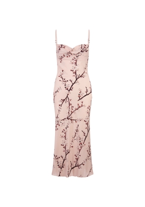 Alexander McQueen Flower Midi Dress In Pink