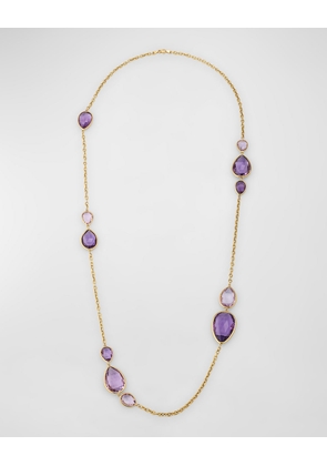 Gossip 18K Yellow Gold 2-Tone Amethyst Briolette Station Necklace