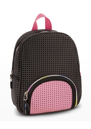 Kid's Little Miss Checkered Black Backpack