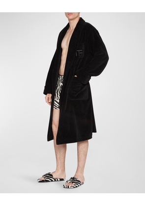 Men's Tonal TF-Logo Cotton Robe