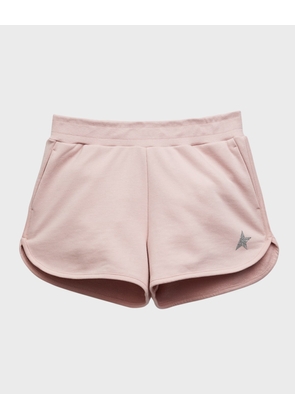 Girl's Glitter Star Fleece Shorts, Size 12