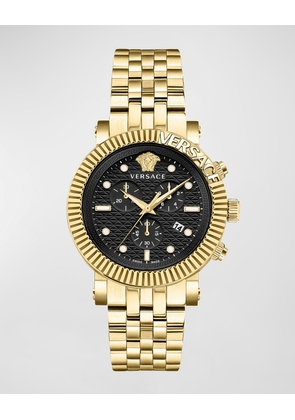 Men's V-Chrono Classic IP Yellow Gold Bracelet Watch, 45mm