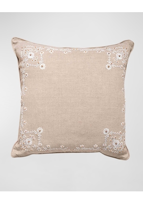 Heidi Embroidered Pillow, 18' Square