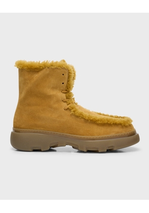 Men's Suede and Shearling Ankle Boots