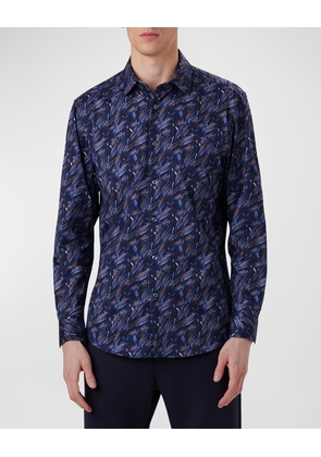 Men's OoohCotton Tech Leaf-Print Sport Shirt