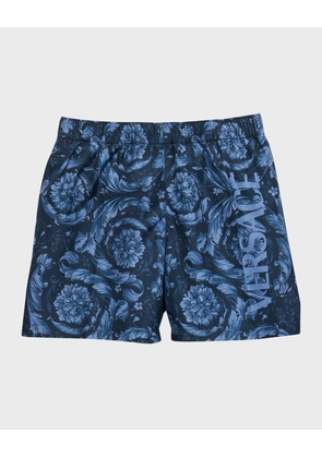 Boy's Allover Medusa Swim Trunks, Size 9-36M