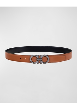 Men's Double Adjustable Leather Gancini Belt