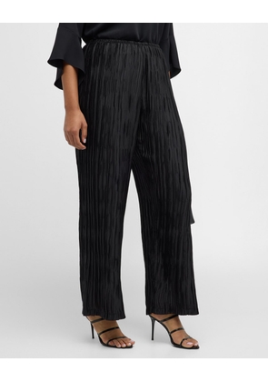 Plus Size Pleated Straight-Leg Pants