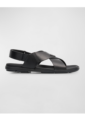 Men's Leather Crisscross Sport Sandals