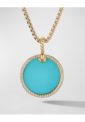 DY Elements Disc Pendant with Diamonds in 18K Gold, 24mm