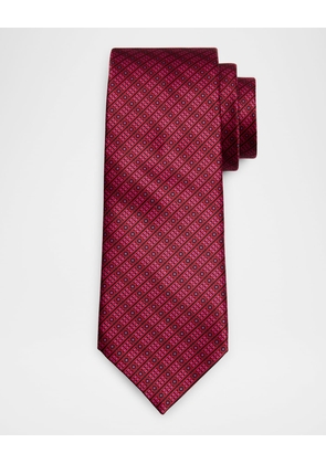 Men's Medallion Stripe Silk Tie