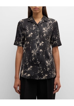 Abstract-Print Button-Down Shirt