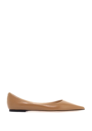 smooth leather love ballerina flats - 36 Beige