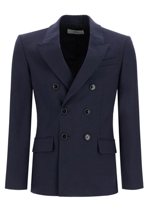 double-breasted wool jacket - 48 Blue