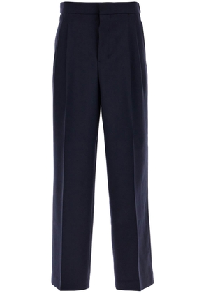 large fit wool gabardine trousers - 40 Blue