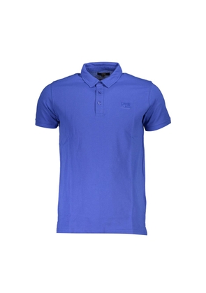 Cavalli Class Blue Cotton Polo Shirt - XXL