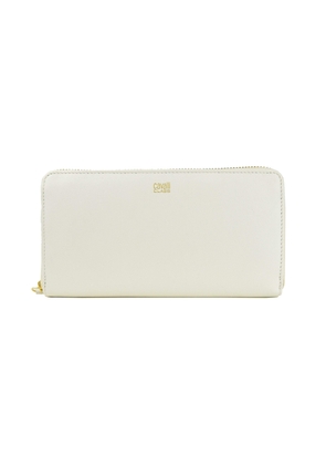 White Calf Leather Zip Closure Wallet