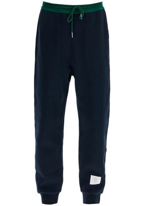 color block fleece joggers for men - 1 Blue