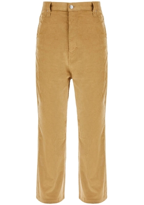 baggy corduroy pants with rib - L Beige